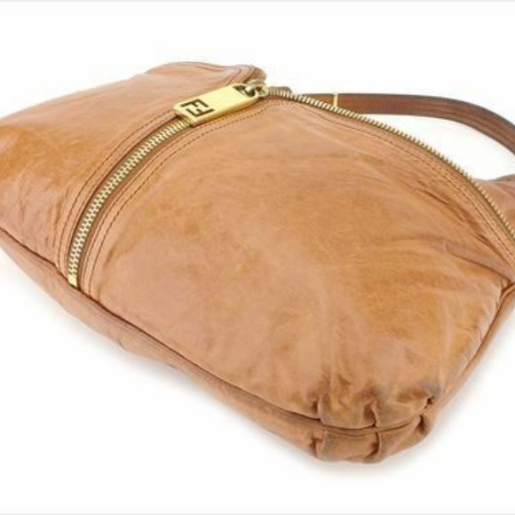Fendi Shoulder bag Zucca Brown leather Woman Authentic Used T8589
